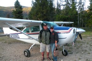 Bobbi and Dave Powers with airplane